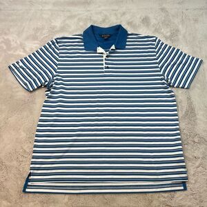 Brooks Brothers Polo Shirt Mens Size XL Mercerized Cotton Blue Stripe Cotton
